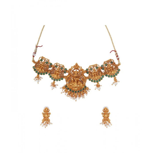 Fashion Women's Elegent Temple Jewellery Set (Green, Free Size)