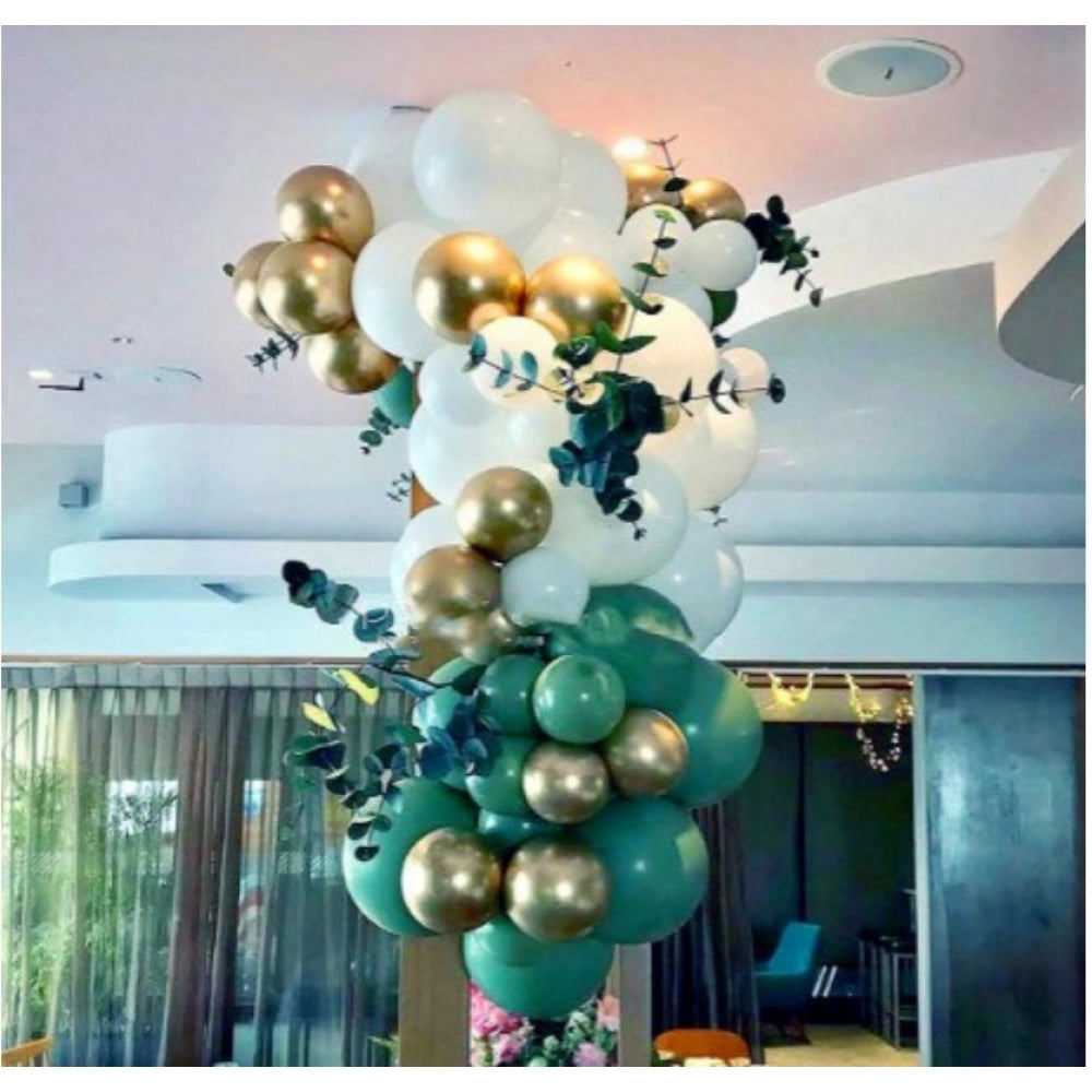 Fashion Birthday Decoration Combo Of Gold Birthday Banner, Metallic Balloons, Balloonpump (Multicolor)