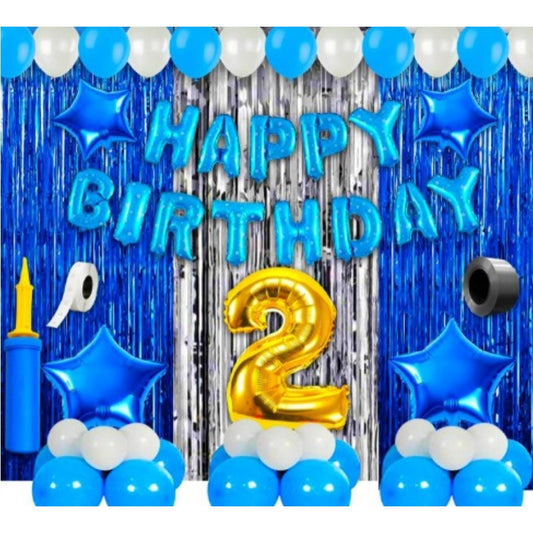 Fashion 2Nd Birthday Decoration Items For Boys (Multicolor)