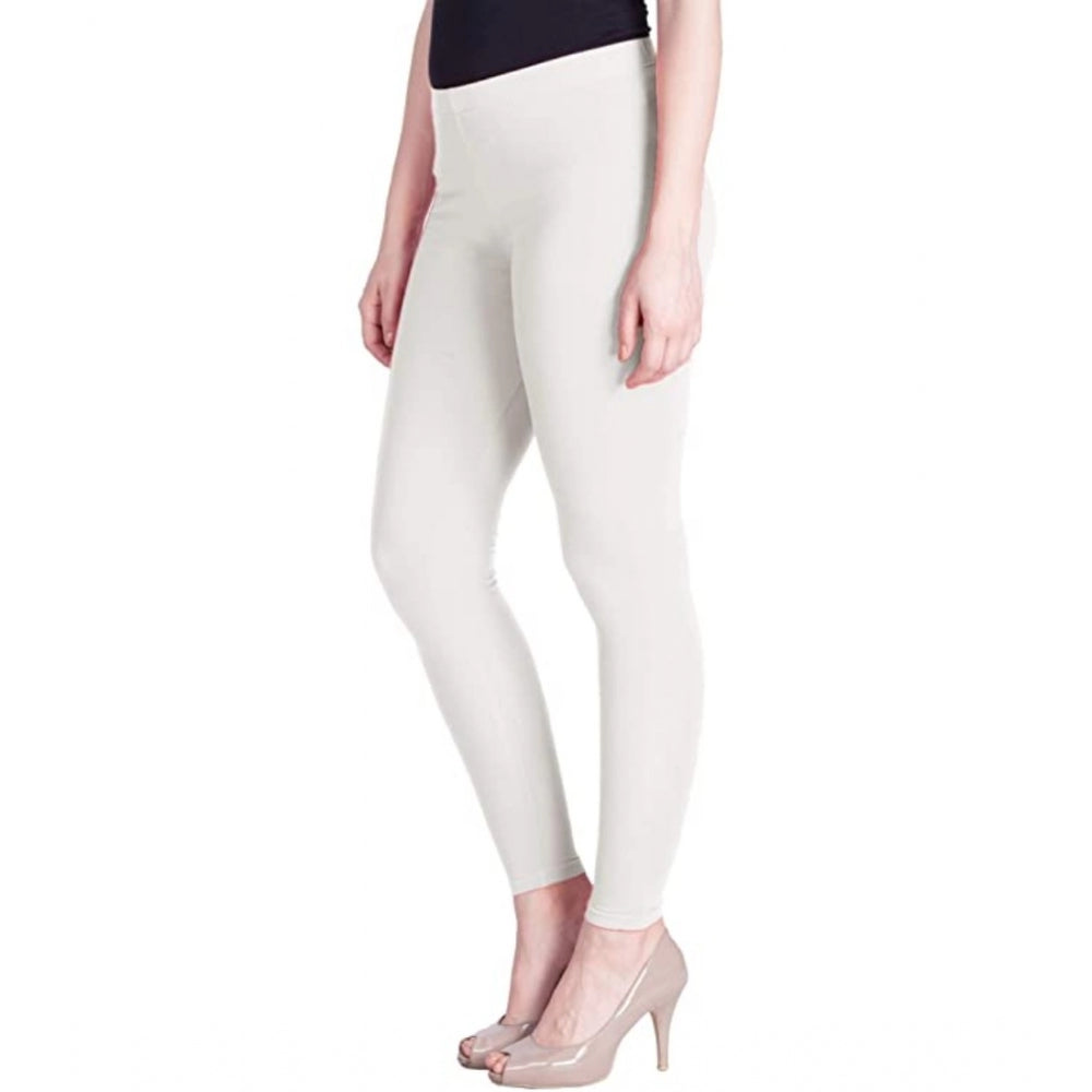 Amfyn Women's Cotton Stretchable Skin Fit Ankle Length Leggings (White)