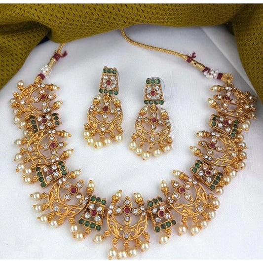 Fashion Women's Ethnic Style Necklace Set (Multi Color, Free Size)