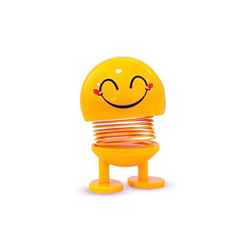 Amfyn 4 Pcs Set_Moving Head Smiley Spring Doll (Yellow)