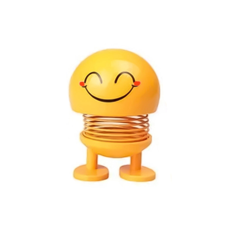 Amfyn 4 Pcs Set_Moving Head Smiley Spring Doll (Yellow)