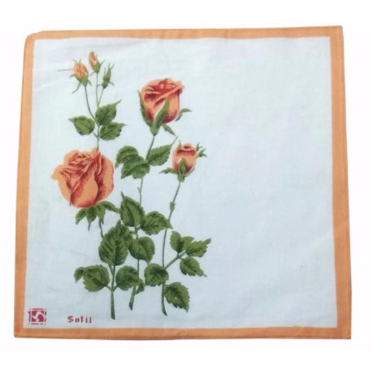 Amfyn Pack Of_12 Flower Fashion Small Size Handkerchiefs (Color: Assorted)