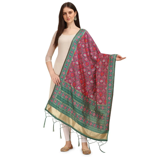 Amfyn Women's Silk Pure Zari weaving Duppatta (Purple, Length: 2-2.3 Mtrs)