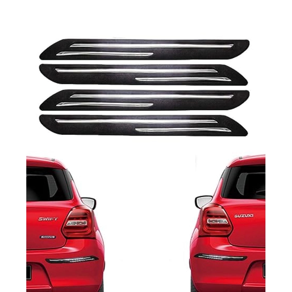 Fashion Set Of 4 Universal Car Bumper Protector Guard (Black)