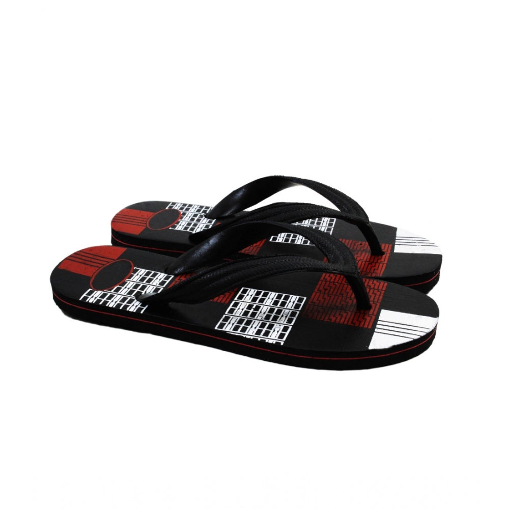 Fashion Unisex Printed Lightweight Flip-Flop Hawai Slipper (Red)