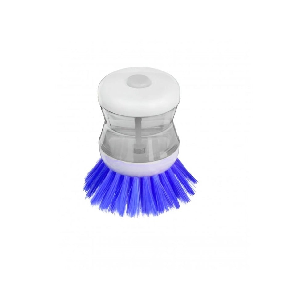 Fashion Pack Of_2 Plastic Wash Basin Brush Cleaner With Liquid Soap Dispenser (Color: Assorted)