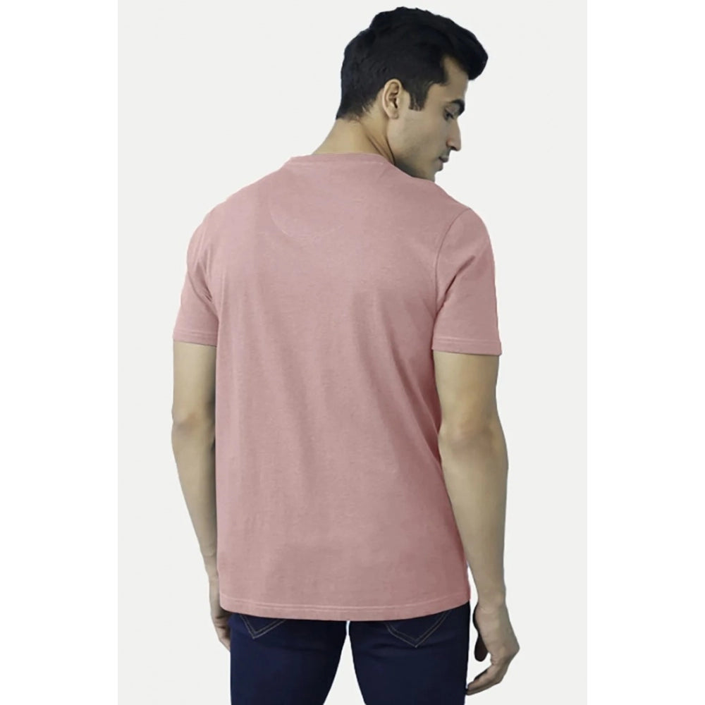 Amfyn Men's Casual Half sleeve Digital Printed Cotton Crew Neck T-shirt (Coral)