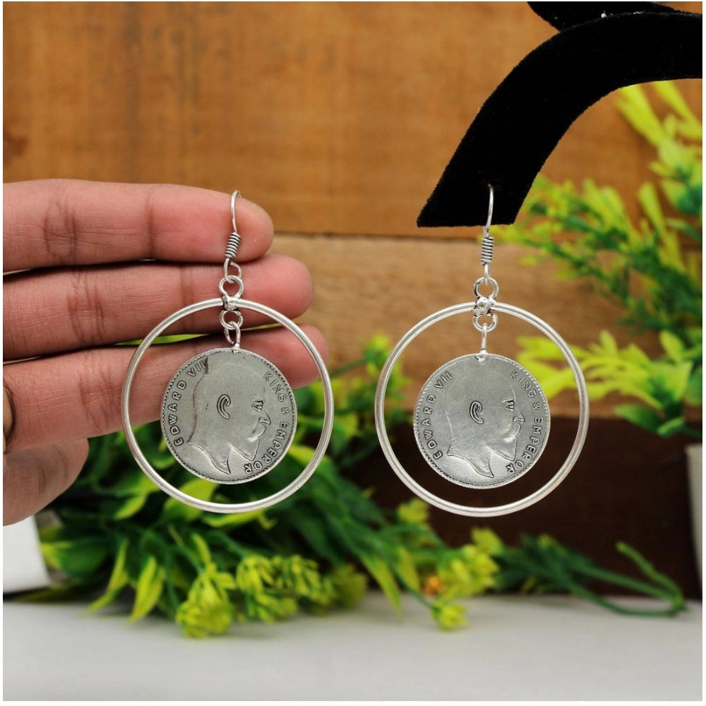 Fashion Women's Silver Color Oxidised Earrings