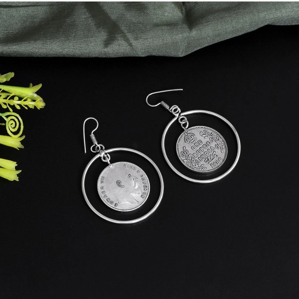 Fashion Women's Silver Color Oxidised Earrings