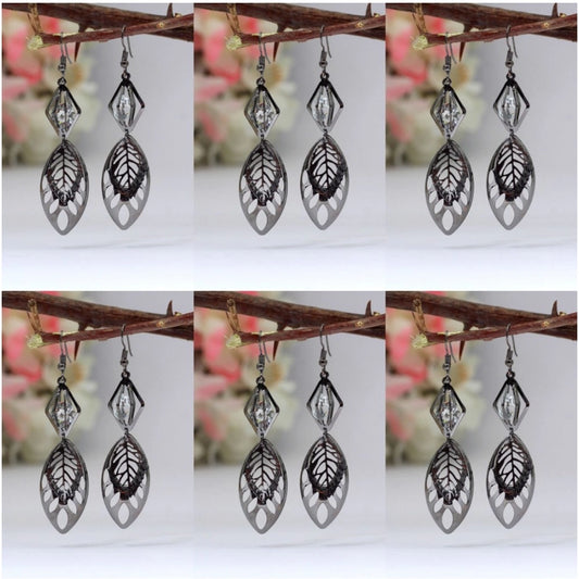 Fashion Women's Black Color Antique Earrings Combo Of 6 Pairs