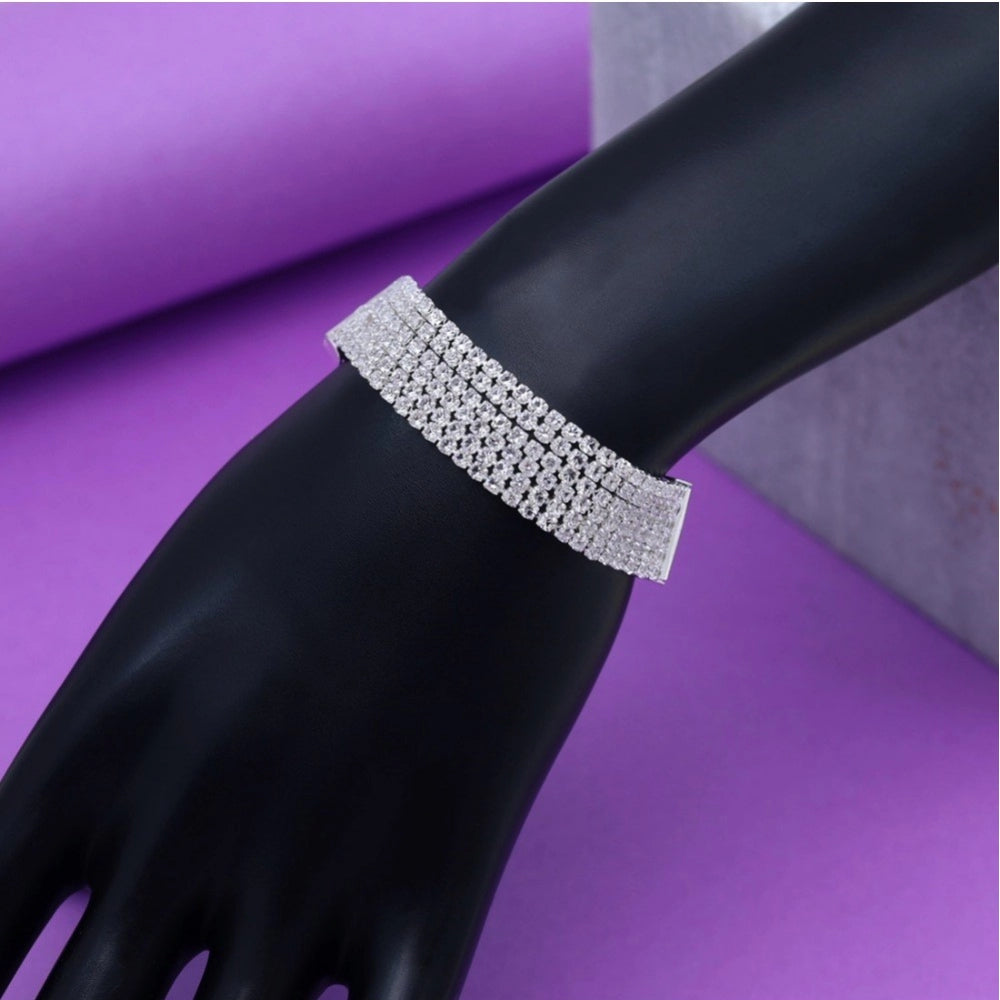 Fashion Women's Silver Color Rhinestone Bracelet