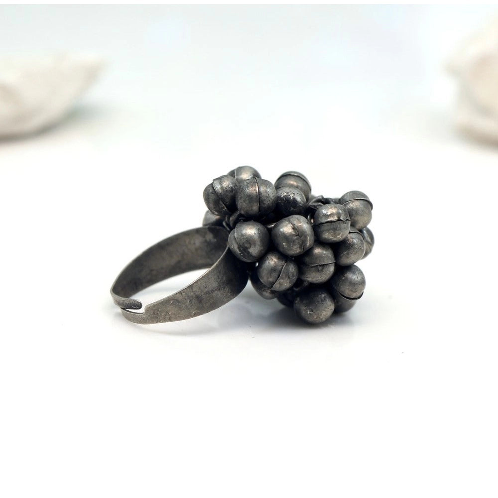 Fashion Women's Silver Color Oxidised Adjustable Ring