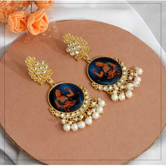 Fashion Women's Multi Color Kundan Kundan Earrings