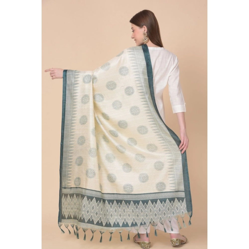 Amfyn Women's Art Silk Printed Dupatta (Grey, Length: 2.25 to 2.50 Mtr)