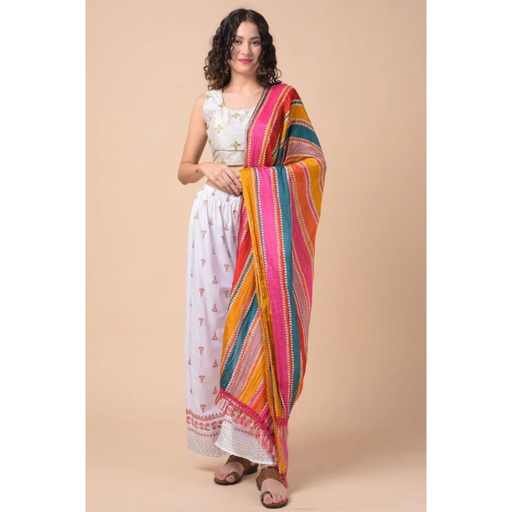 Amfyn Women's Chanderi Printed Dupatta (Multicolor, Length: 2.25 to 2.50 Mtr)