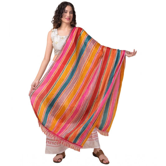 Amfyn Women's Chanderi Printed Dupatta (Multicolor, Length: 2.25 to 2.50 Mtr)