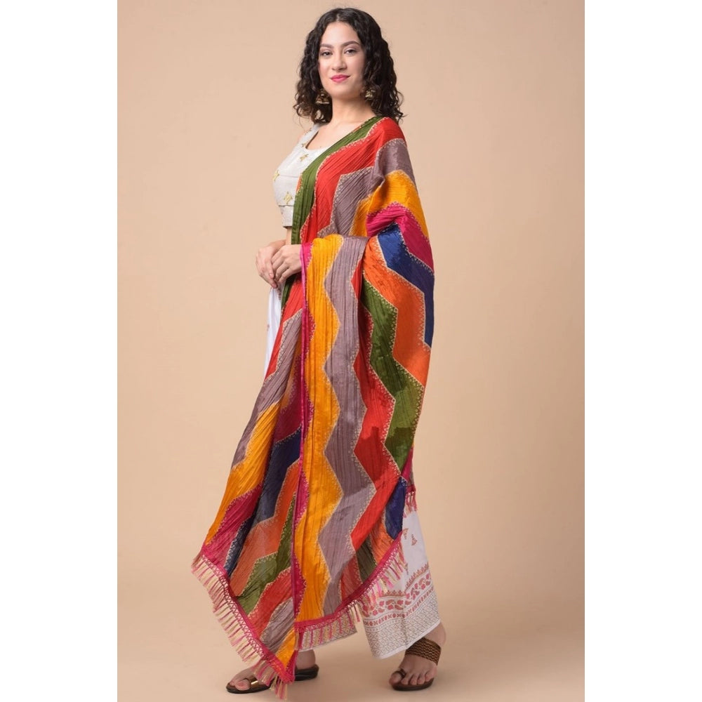 Amfyn Women's Chanderi Printed Dupatta (Multicolor, Length: 2.25 to 2.50 Mtr)