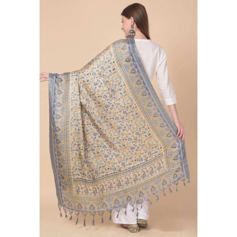 Amfyn Women's Art Silk Printed Dupatta (Grey, Length: 2.25 to 2.50 Mtr)