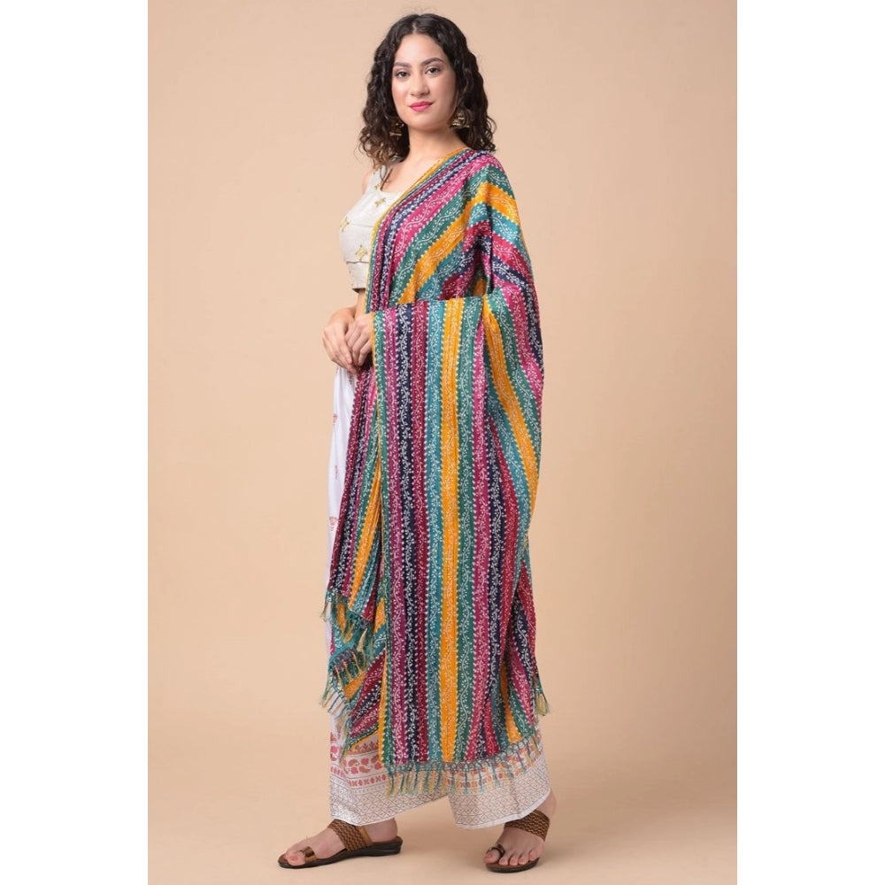 Amfyn Women's Chanderi Printed Dupatta (Multicolor, Length: 2.25 to 2.50 Mtr)