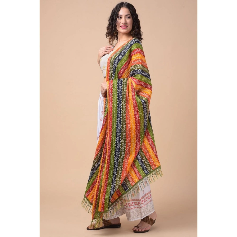 Amfyn Women's Chanderi Printed Dupatta (Multicolor, Length: 2.25 to 2.50 Mtr)