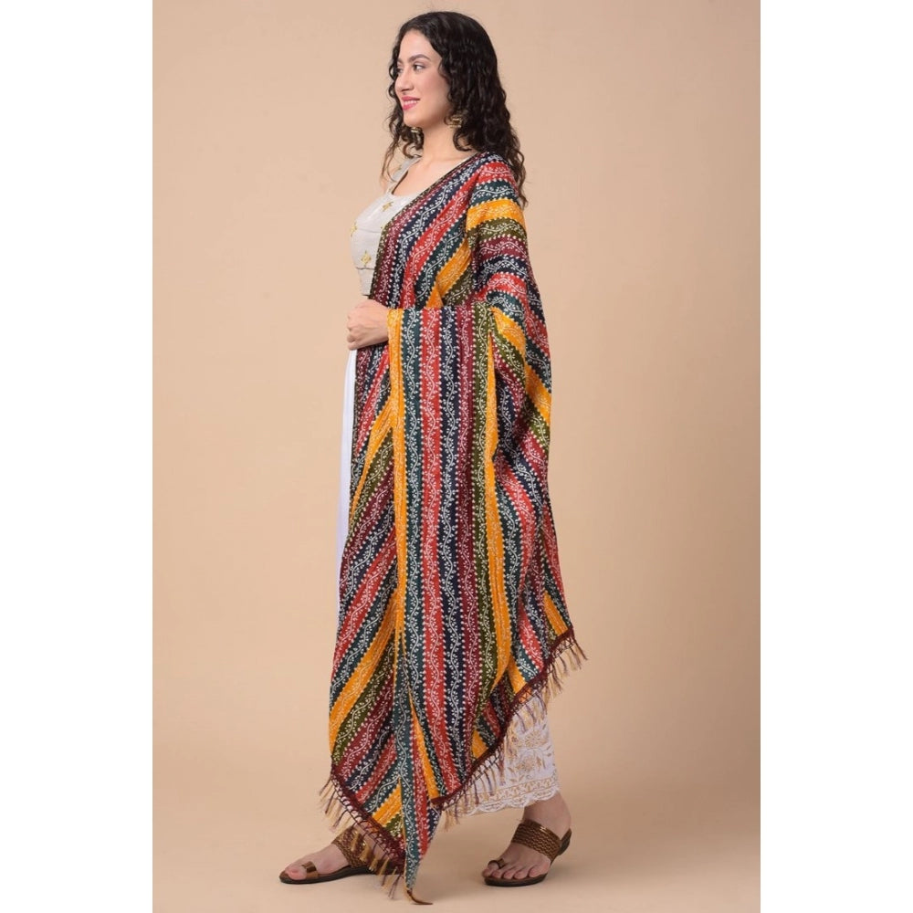 Amfyn Women's Chanderi Printed Dupatta (Multicolor, Length: 2.25 to 2.50 Mtr)