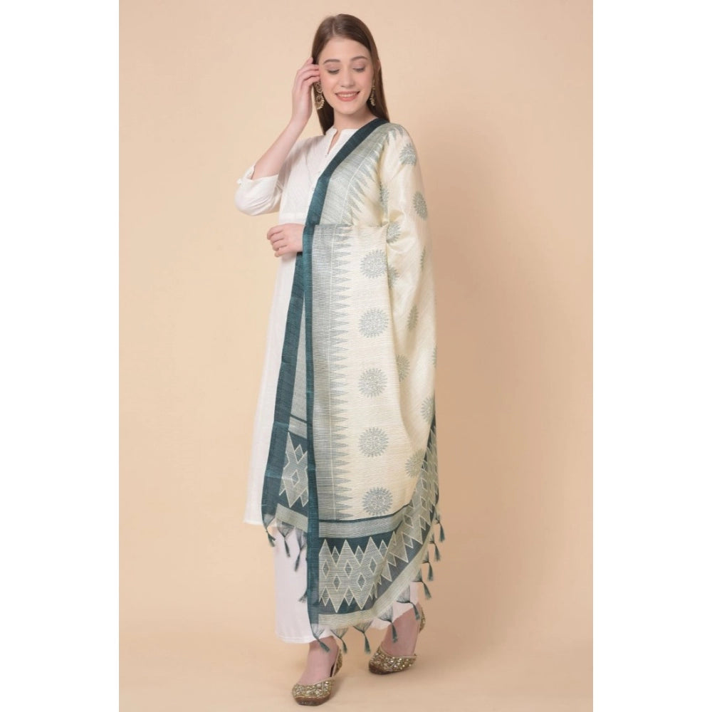 Amfyn Women's Art Silk Printed Dupatta (Grey, Length: 2.25 to 2.50 Mtr)