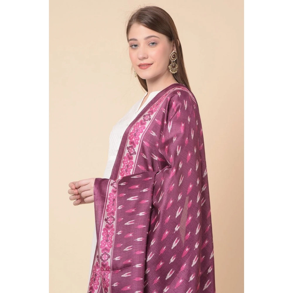 Amfyn Women's Art Silk Printed Dupatta (Purple, Length: 2.25 to 2.50 Mtr)