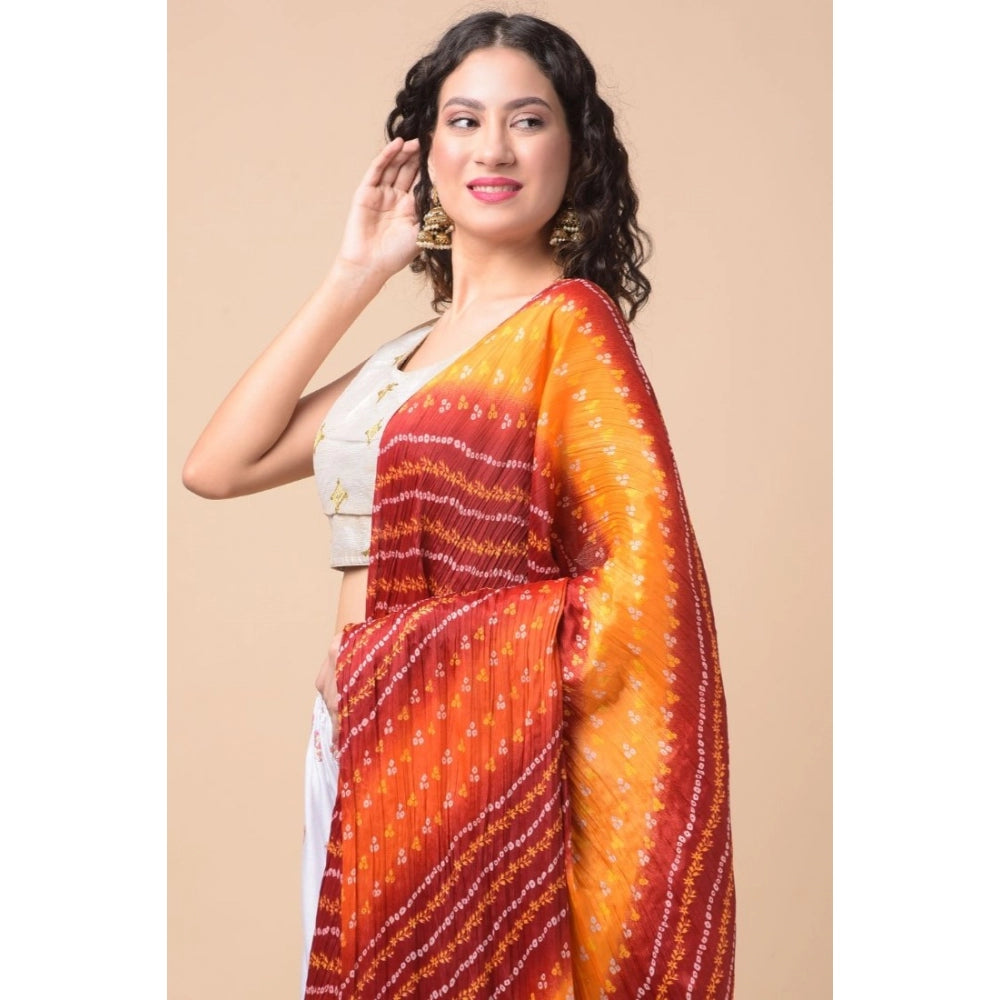 Amfyn Women's Chanderi Printed Dupatta (Multicolor, Length: 2.25 to 2.50 Mtr)