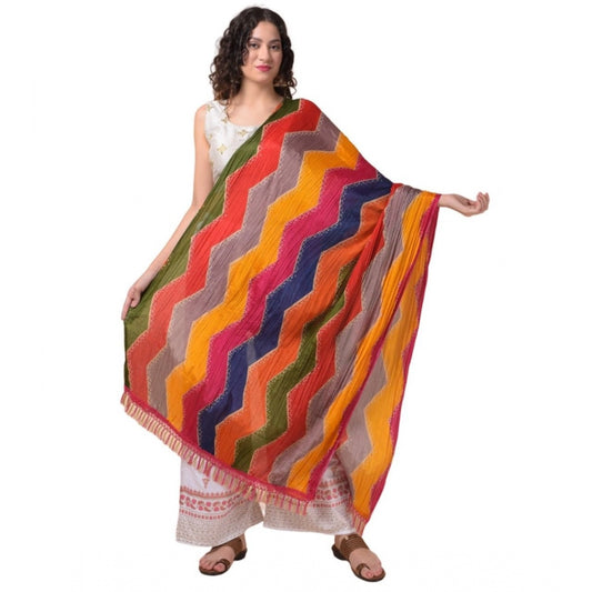 Amfyn Women's Chanderi Printed Dupatta (Multicolor, Length: 2.25 to 2.50 Mtr)