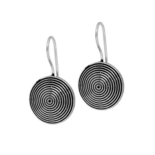 Fashion Women's Jalebi Design Silver Tone Oxidised Stud Brass Earrings