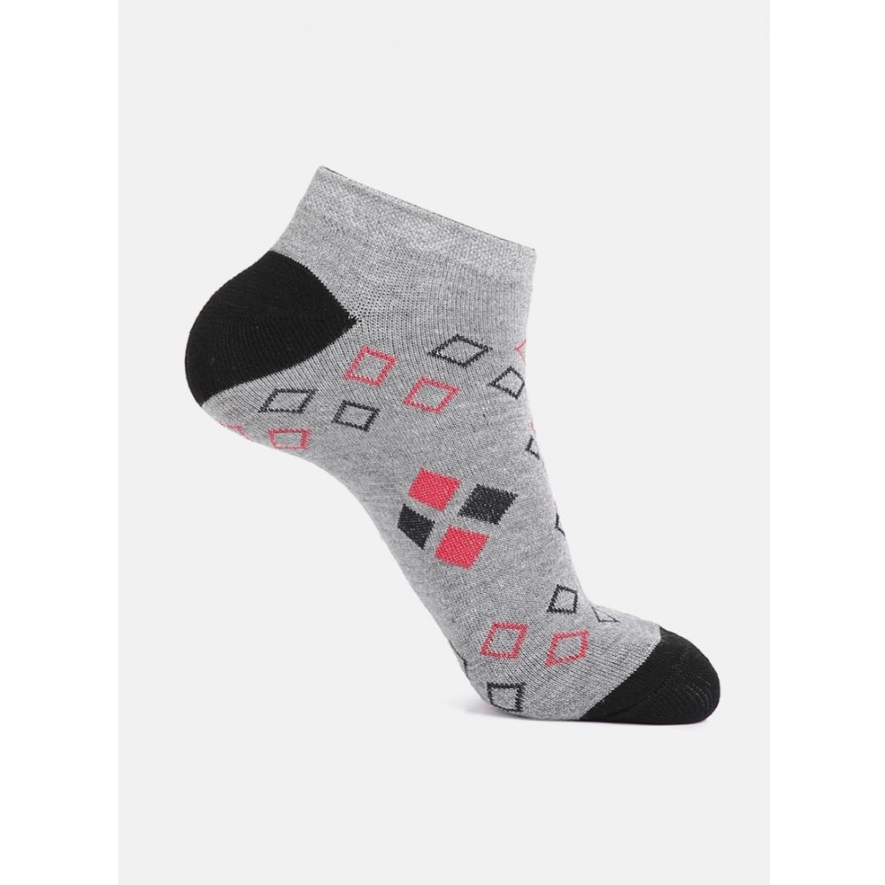 Amfyn 4 Pairs Unisex Casual Cotton Blended Printed Ankle length Socks (Assorted)