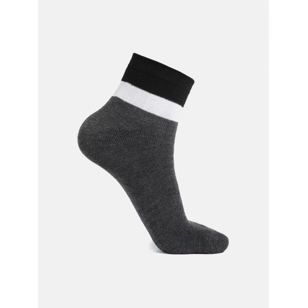 Amfyn 5 Pairs Men's Casual Cotton Blended Solid Ankle length Socks (Assorted)