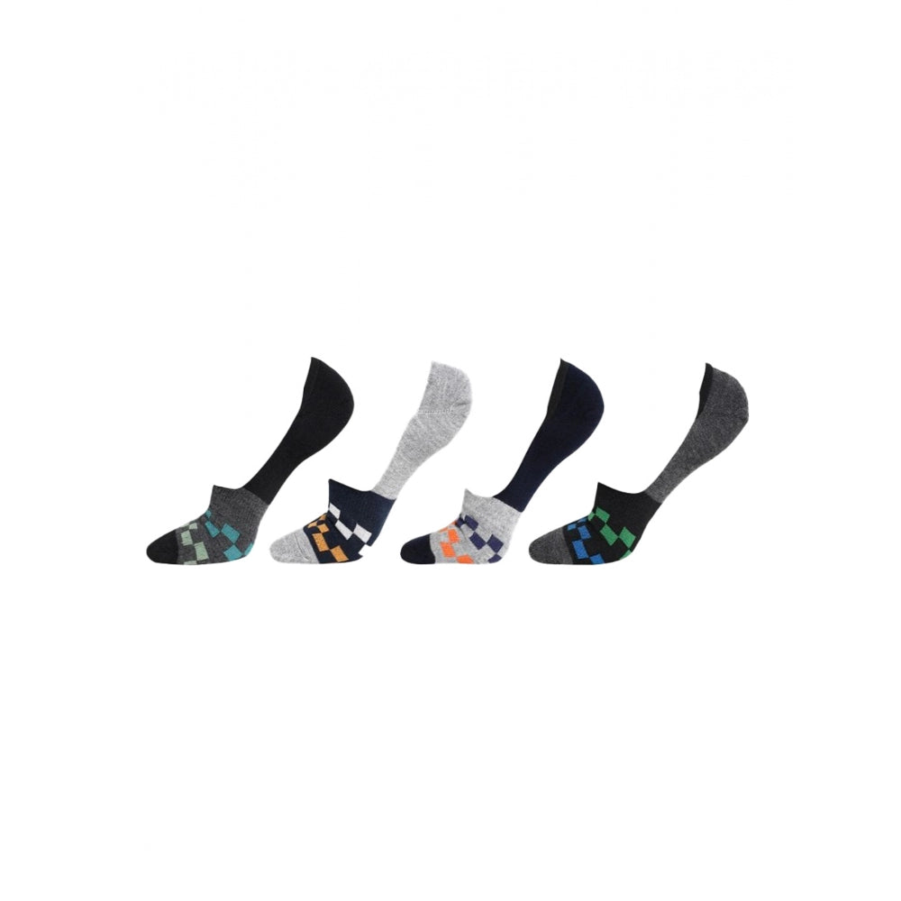 Amfyn 4 Pairs Unisex Casual Cotton Blended Printed No-show Socks (Assorted)