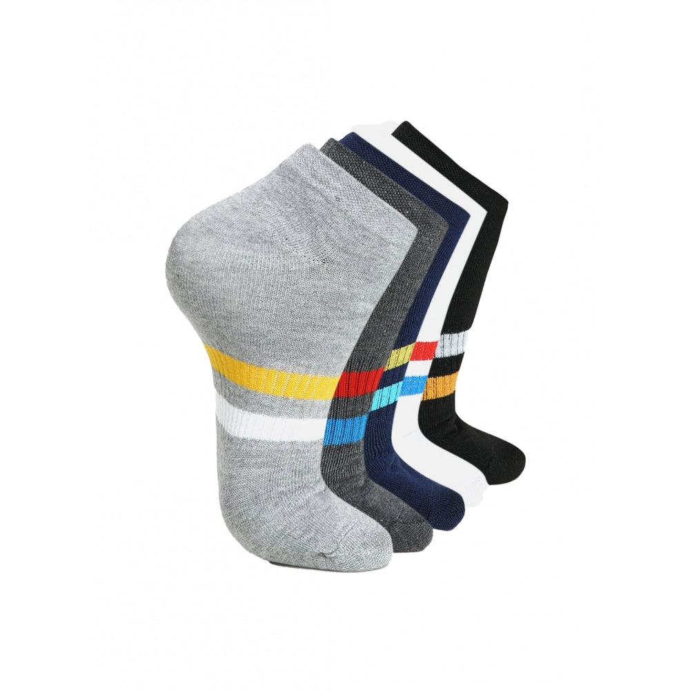 Amfyn 5 Pairs Unisex Casual Cotton Blended Printed Ankle length Socks (Assorted)