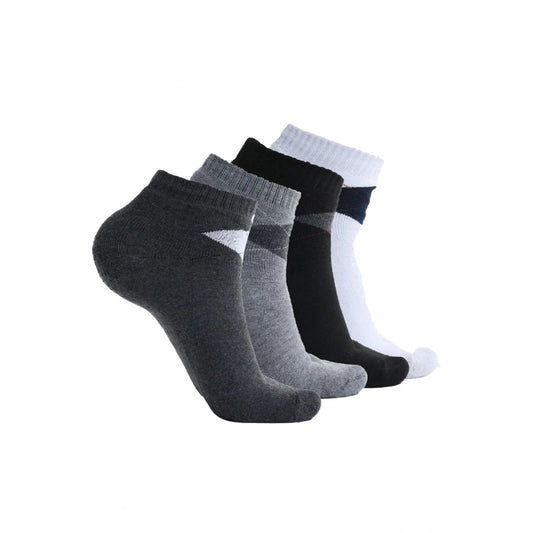 Amfyn 5 Pairs Men's Casual Cotton Blended Solid Mid-Calf length Socks (Assorted)