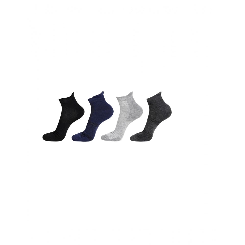 Amfyn 5 Pairs Unisex Casual Cotton Blended Solid Ankle length Socks (Assorted)