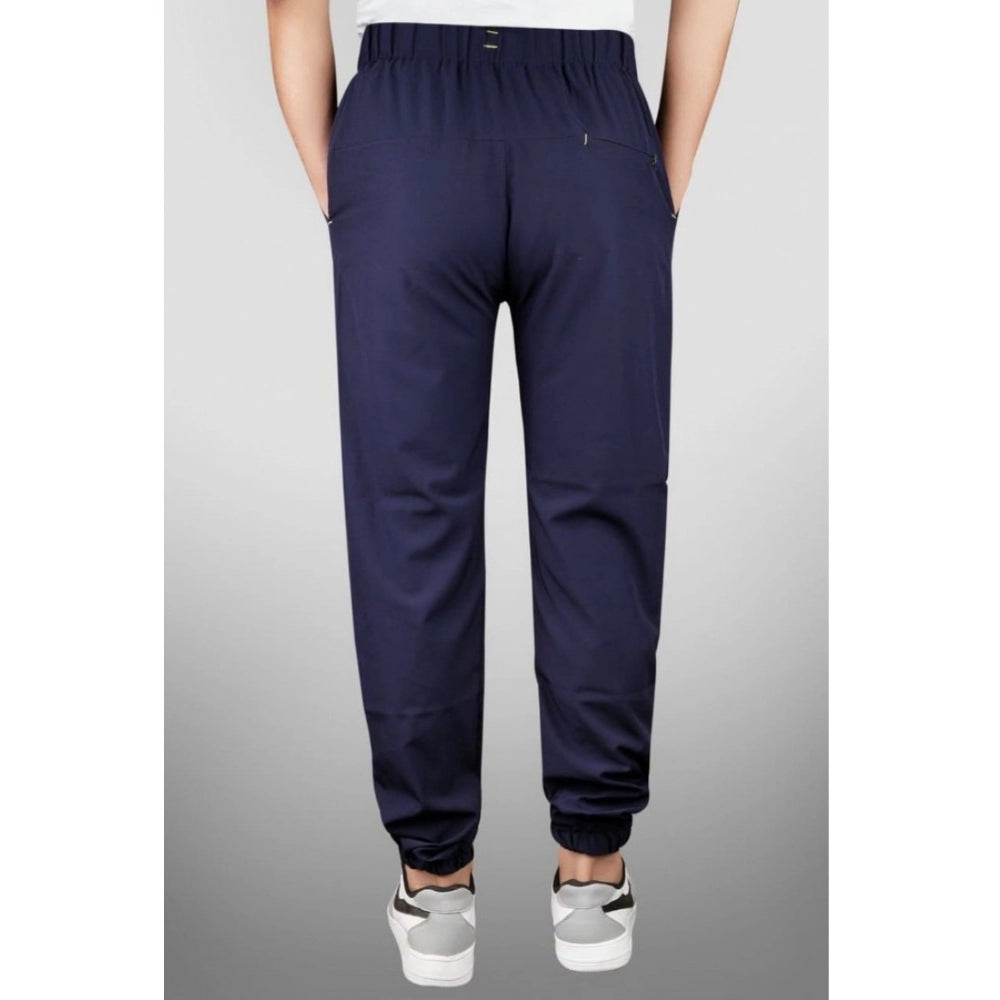 Fashion Men's Polyster Soild Track Pant-Lower (Navy Blue)