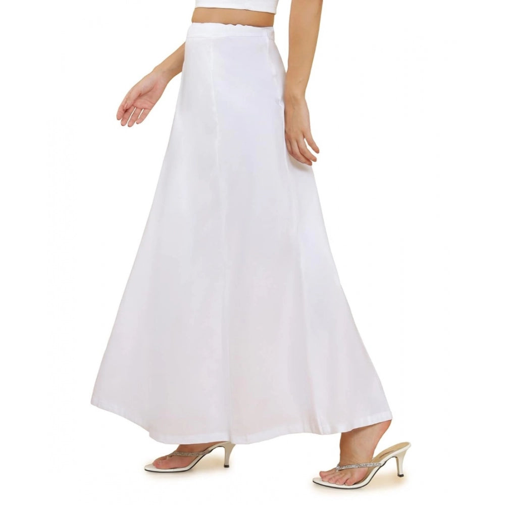 Amfyn Women's Cotton Solid Free Size Petticoat (White)