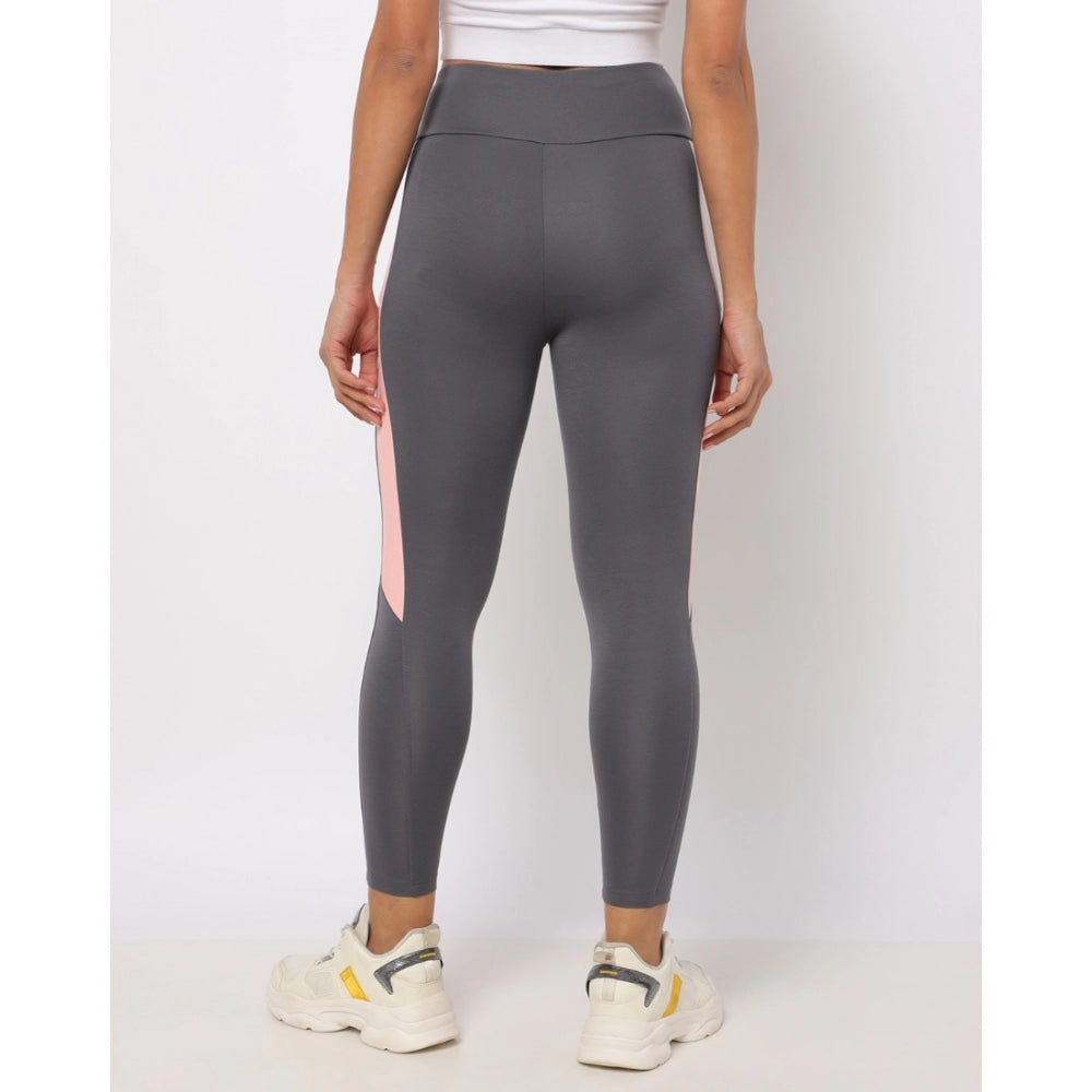 Amfyn Women's Polyster Solid Sport Leggings (Grey)