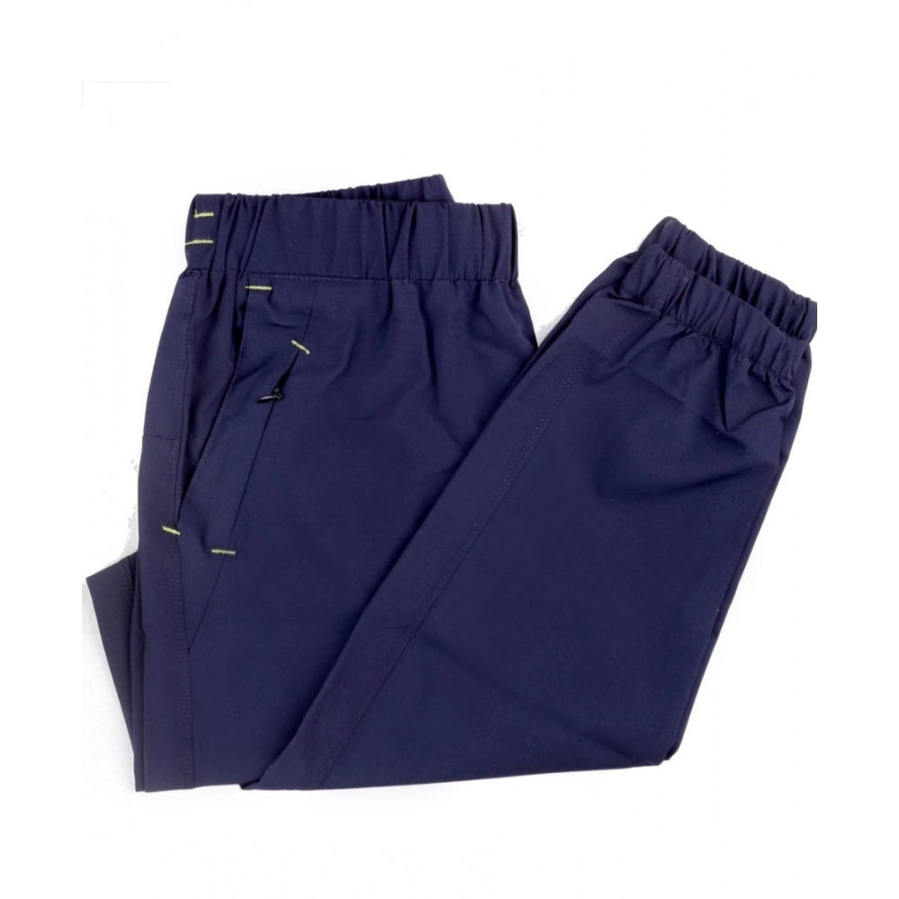 Fashion Men's Polyster Soild Track Pant-Lower (Navy Blue)