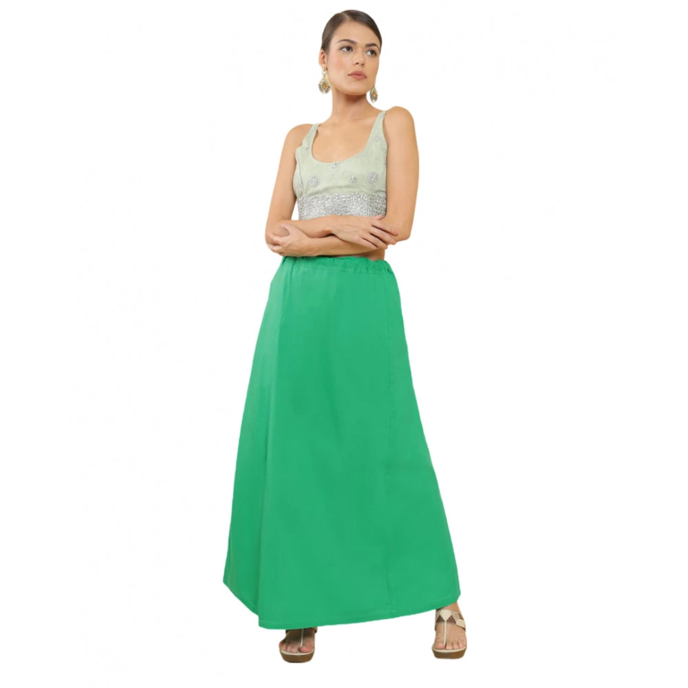 Amfyn Women's Cotton Solid Free Size Petticoat (Green)