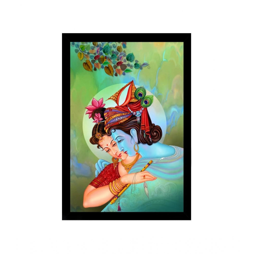 Amfyn Beautiful Radha Krishna Vinyl Sparkle Coated with Synthetic Photo Frame (Multicolor)