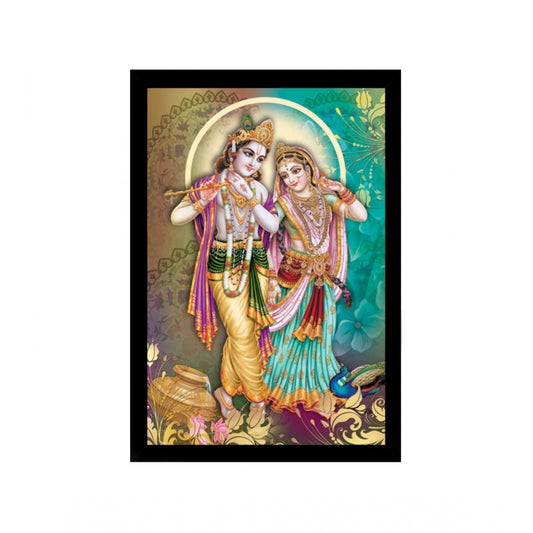 Amfyn Beautiful Radha Krishna Vinyl Sparkle Coated with Synthetic Photo Frame (Multicolor)