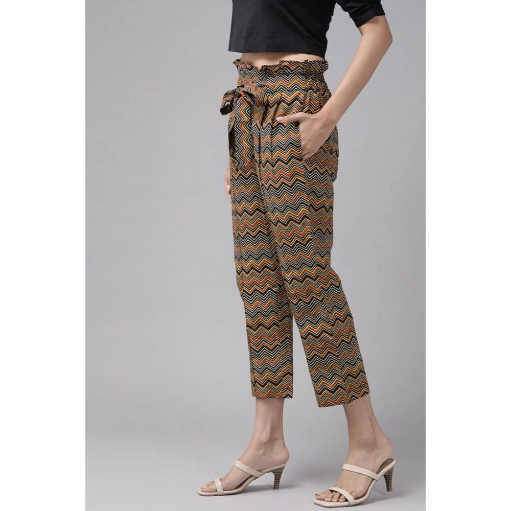 Amfyn Women's Casual Printed Cotton Trouser Pant (MultiColor)