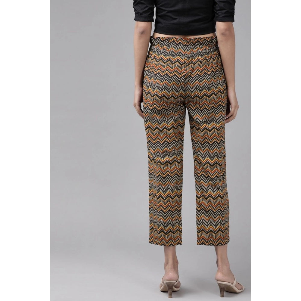 Amfyn Women's Casual Printed Cotton Trouser Pant (MultiColor)