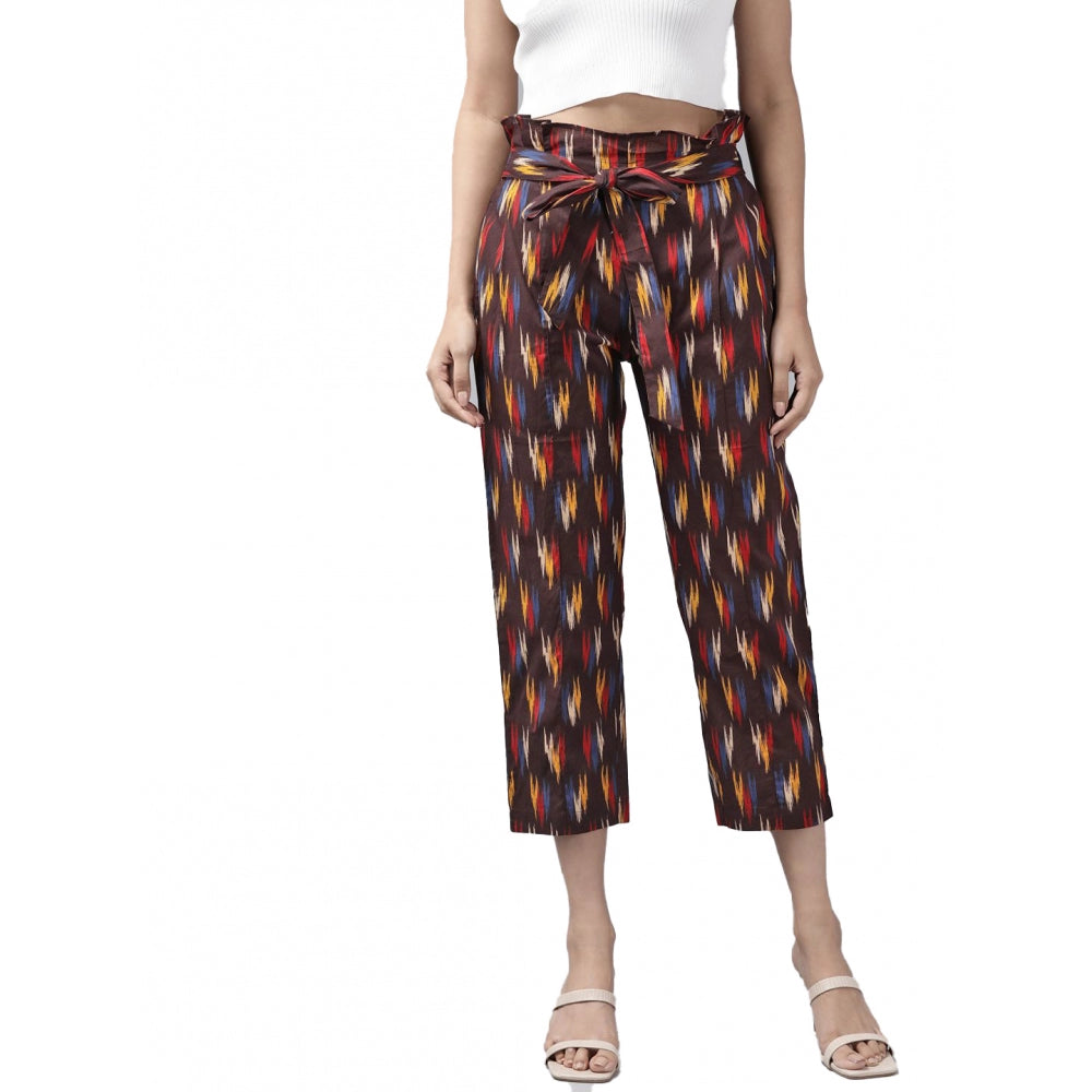 Amfyn Women's Casual Printed Cotton Trouser Pant (MultiColor)