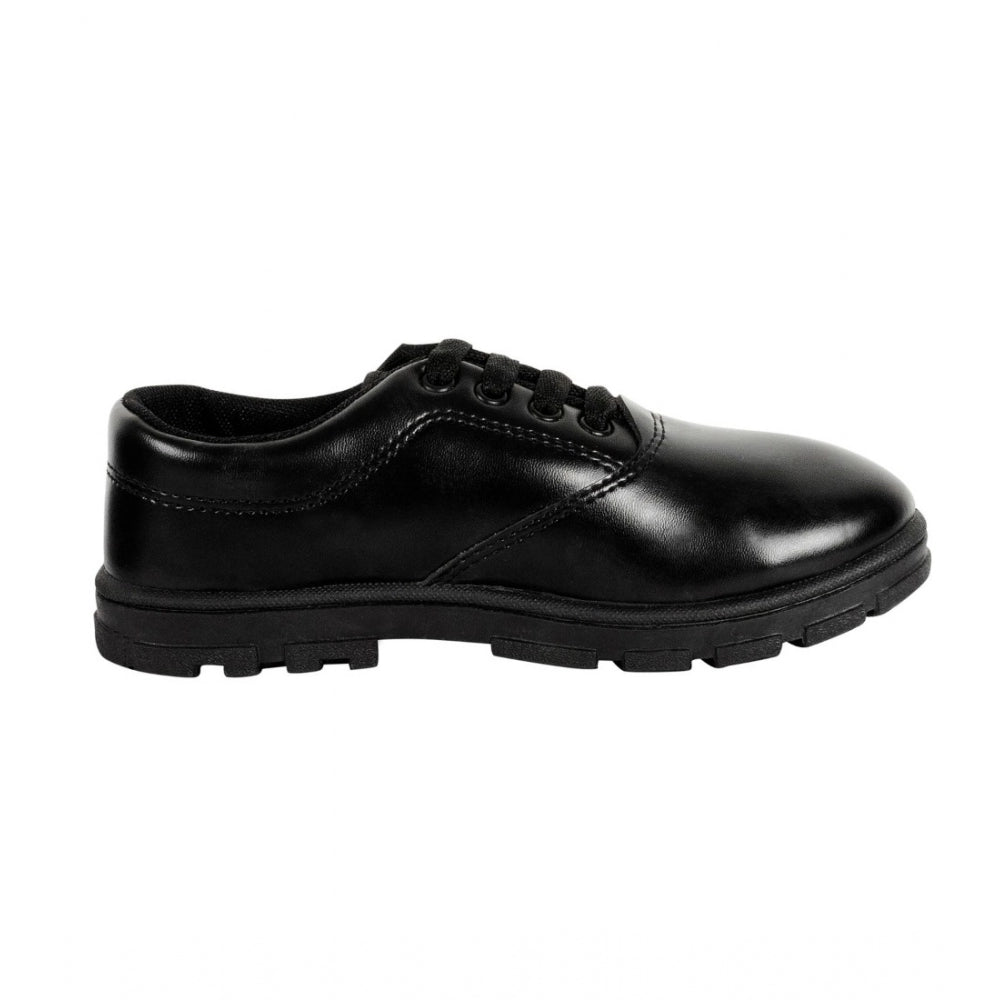 Amfyn Boy's Rexine School Shoe Lace-Up (Black)