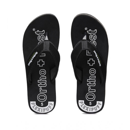 Amfyn Unisex Rubber Comfortable Orthopedic Doctor Slipper and Flip Flops (Black)